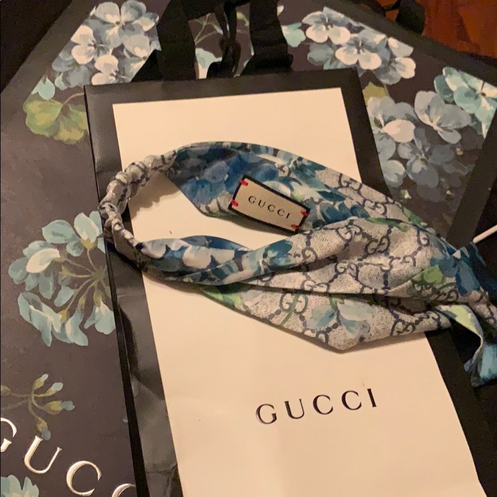 Gucci Blue Bloom Silk Headband